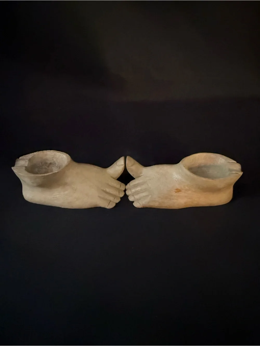 Quirky Wooden Foot Ashtray - Pair: (2) Feet